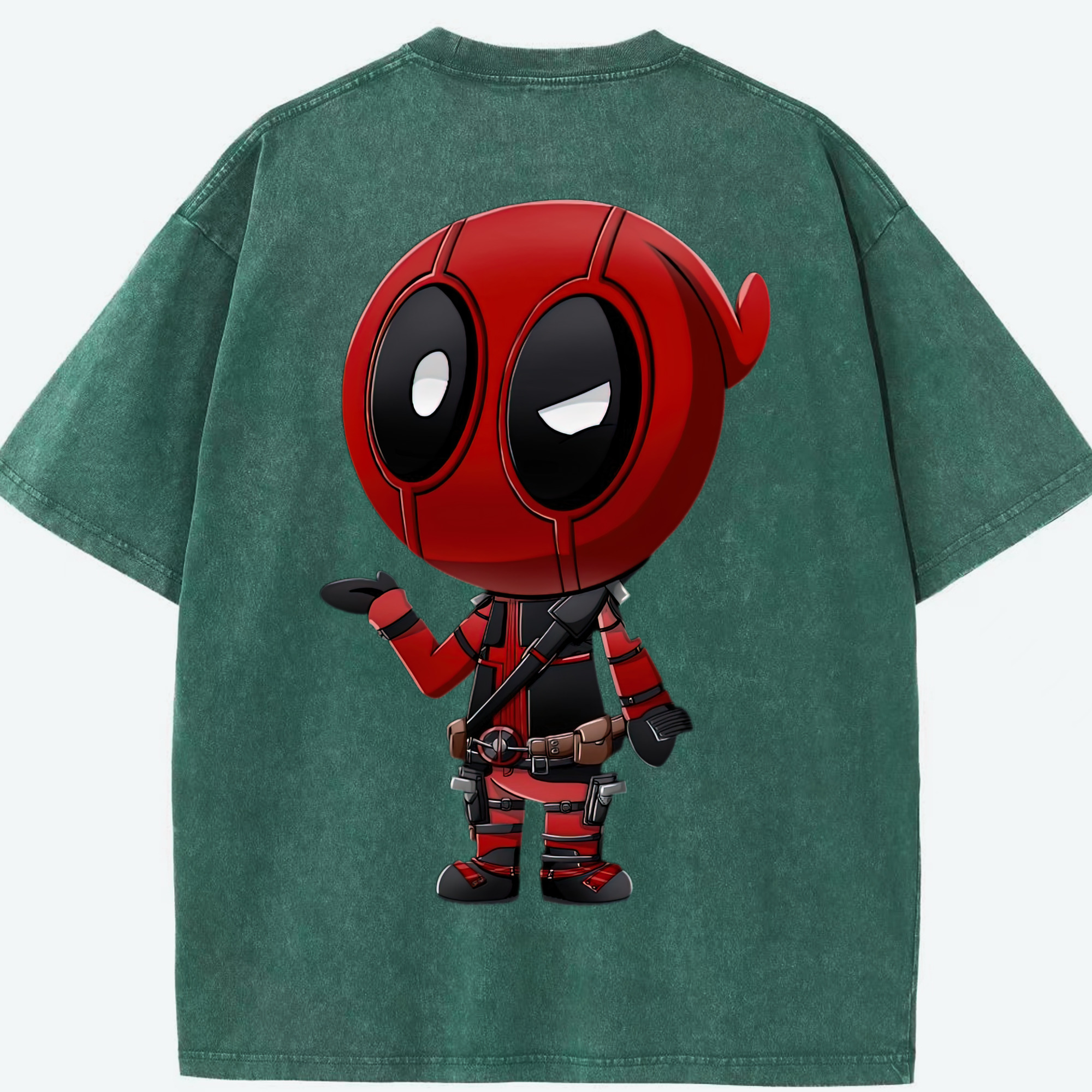 （画像用） Deadpool デッドプール 綿100% ヴィンテージ風 半袖Tシャツ（背面プリント）